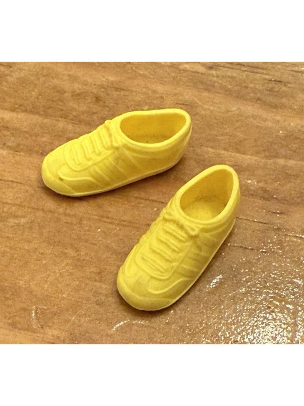 Vintage 1980's Barbie Skipper Bright Yellow Tennis Shoes Sneakers Athletic Shoes